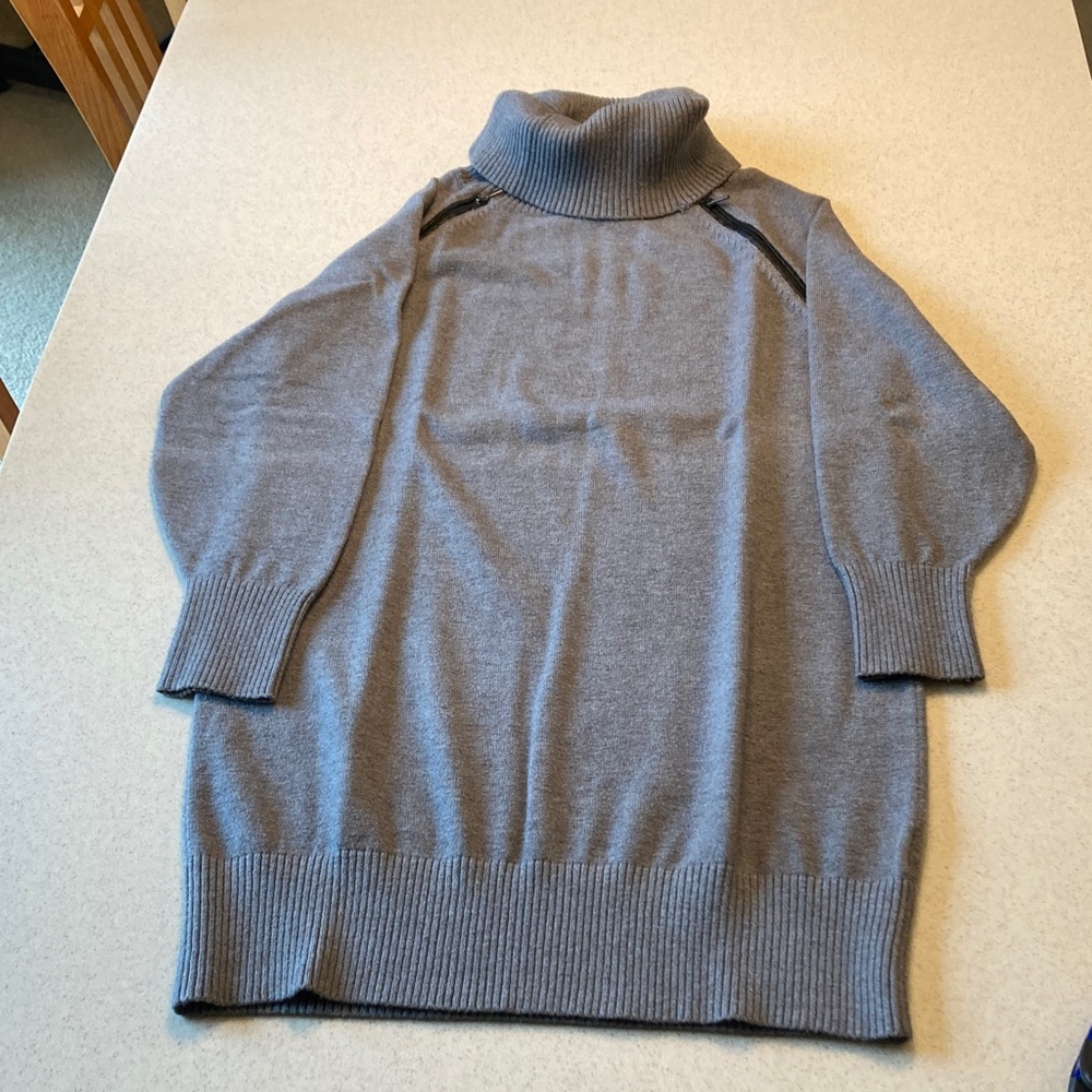 Bebe Gray Turtleneck Sweater Dress Women Size Medium - Picture 5 of 14